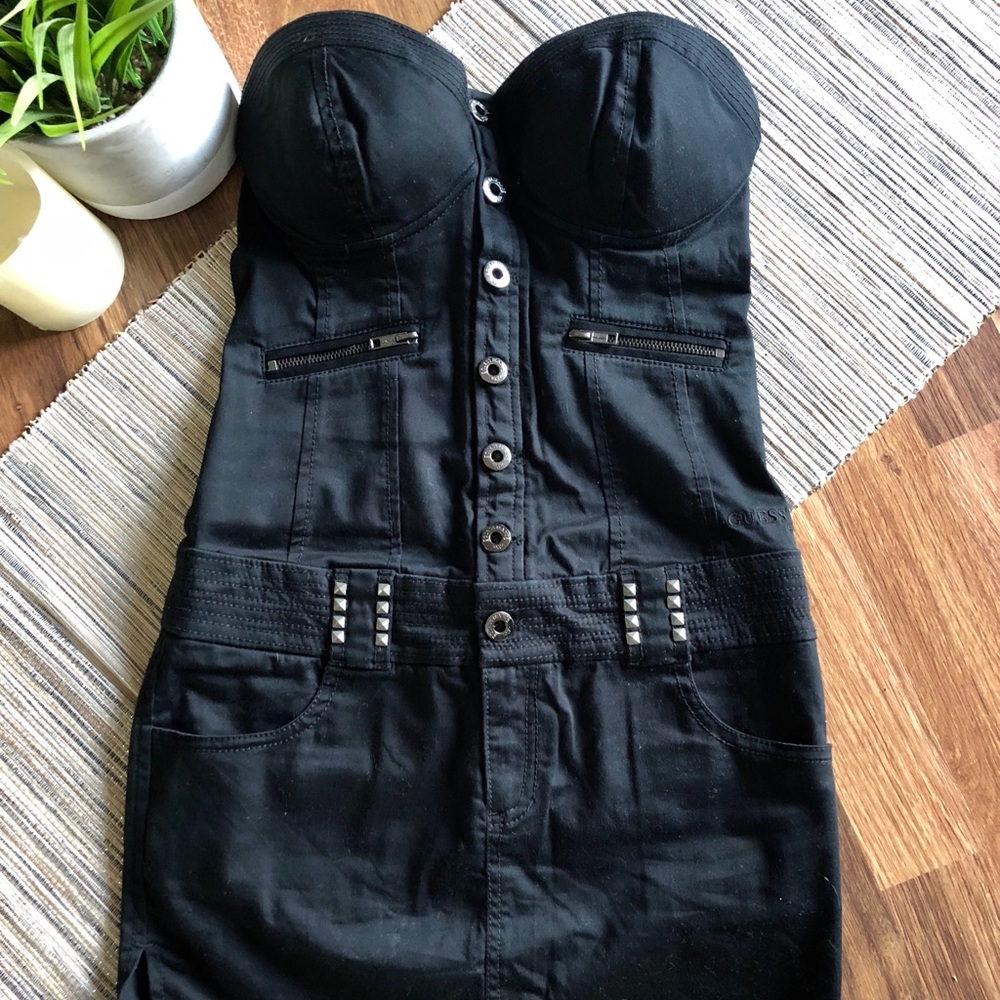 ✨Guess Jeans Strapless Black Corset Mini Dress XS✨